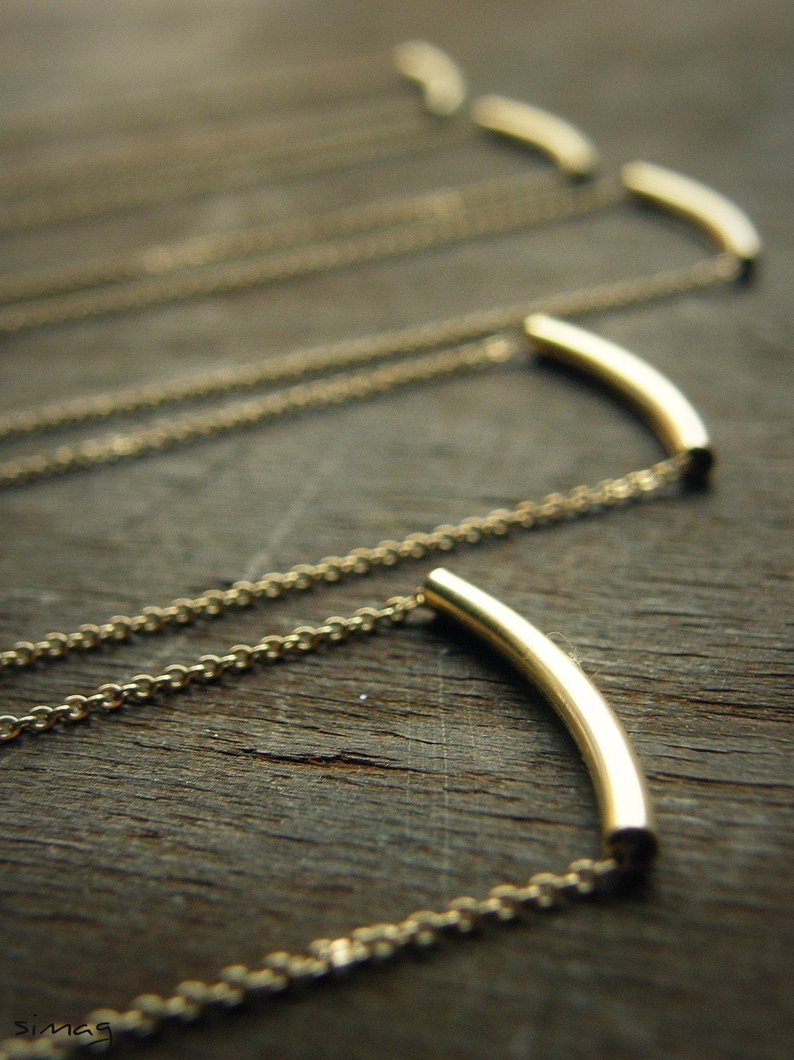 The Original Golden Bar Necklace -Very Elegant and Delicate Necklace - By SimaG