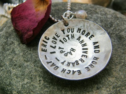 Not all love letters written in ink - YOUR Quote On YOUR Necklace-------------The first spiral design on Etsy--- Simag