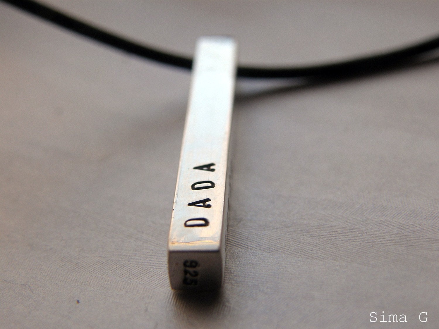 personalized and custom your mezuzah necklace -  great as a bar mitzva - so simple modern beautiful sterling silver bar  -  - by SimaG