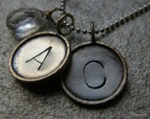 NEW - my exclusive jewelry tags - Mini Initial ID Tag --Gold Filled Rim and Sterling ----- Personalized Charm Necklaces-SIMAG