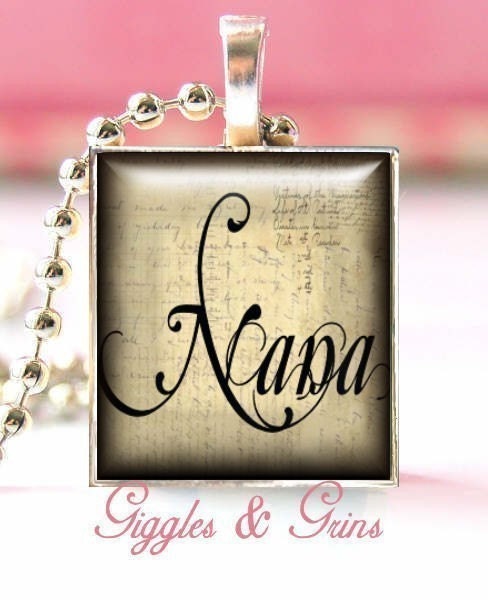New Personalized Nana Resin Coated Silver Plated Pendant
