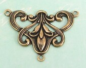 Art Nouveau Connector Antique Gold Trinity Brass AG49