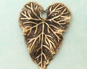 Brass Leaf Charm Antiqued Gold Trinity Brass 6 Pc.  AG97