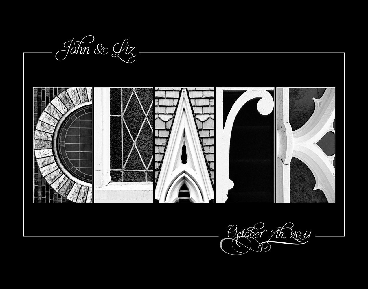 Custom Photo Name Art - Alphabet Photo Letter Art - 11x14 Letter Photo Print