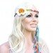 Tie Dye Headband- Crochet Hippie Headband- Tie Dye with flower