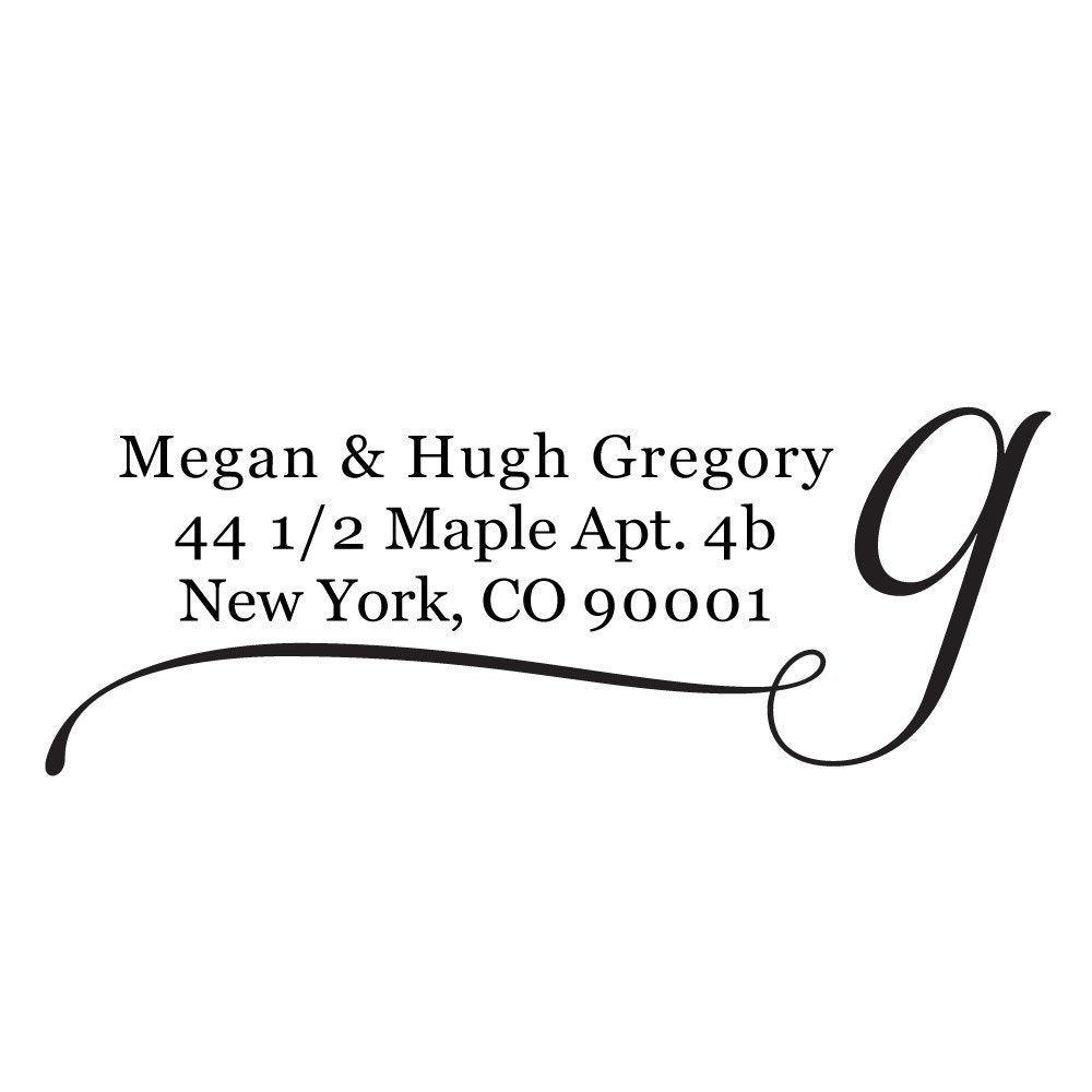 Custom SELF INKING Address Stamp - Thank You, Housewarming, Bridal Shower Gift - Megan and Hugh Design