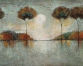 Trees forest abstract landscape painting Lauren Marems original art made to order number 35