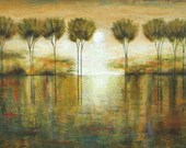 Landscape abstract trees textured art Marems Made to order