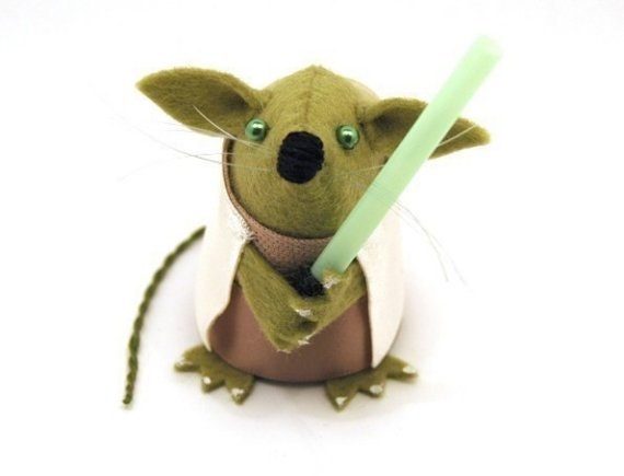 Star Wars Yoda Mouse ornament gift Star Wars Geek animal lover collector by TheHouseofMouse - ready to ship