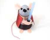 Star Wars Obiwan Kenobi Mouse ornament felt hamster rat mice gift Star Wars Geek animal lover collector