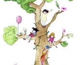 Childrens Wall Art Print -My Lovely Tree, Print 8x11