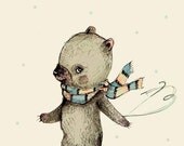 B for Bear, Alphabet animal,  Print 6x8 inches
