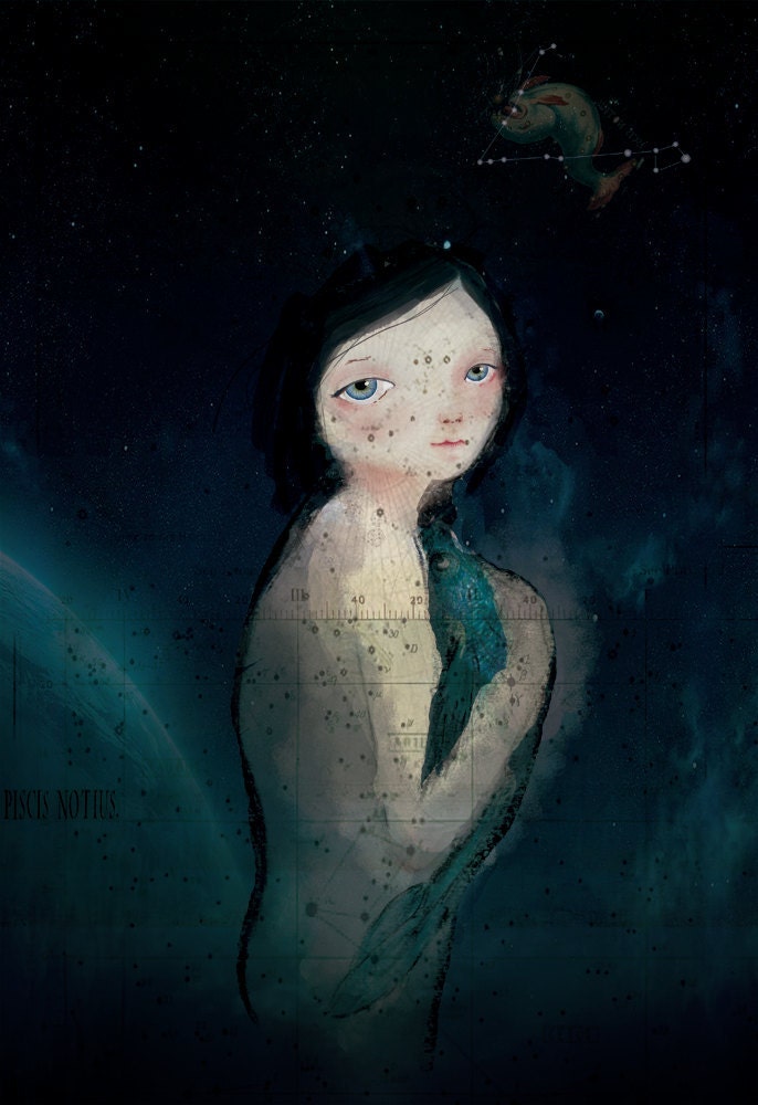 Pisces is a mermaid, Print 6x8