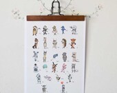 Poster-Childrens Wall Art Print -ABC Animals  Alphabet  Poster, German
