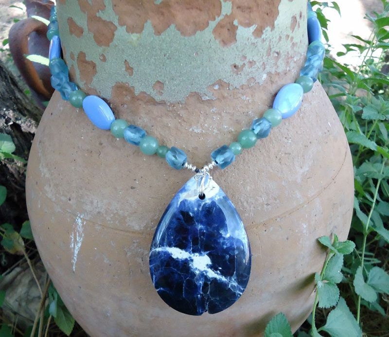 Natural Sodalite Drop Necklace