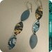 SALE........Mixed Blues Vesica Piscis -- Upcycled Tri-Drop Earrings