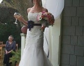 Navy Blue Vintage Wedding Sash Silk Sash Belt Navy Blue Grey Flower Belt Sash Wedding Belt , Bridesmaids sash ANY COLORS