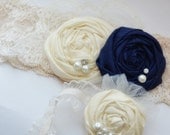 wedding garter / Navy blue Wedding garter / something blue / gift for bride / garters /
