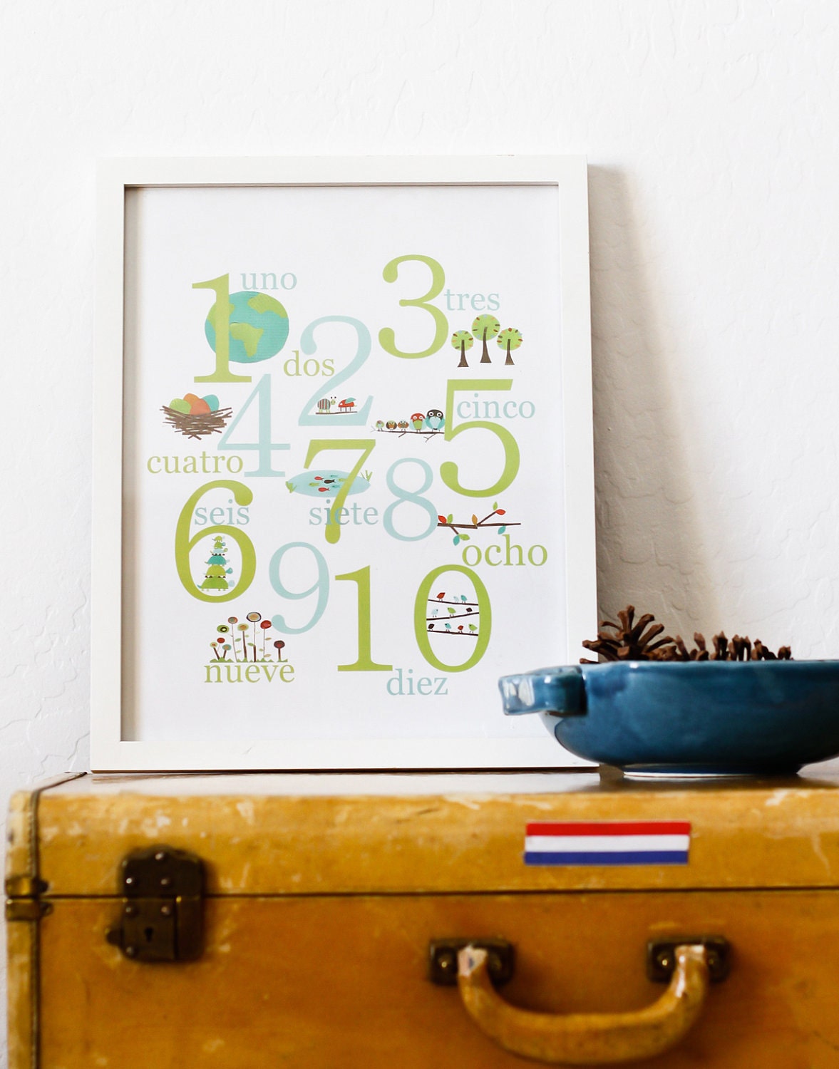 Spanish 11x14 Nature Themed Number Print