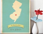 Choose Your State Personalized Vintage Map Wall Art 11x14