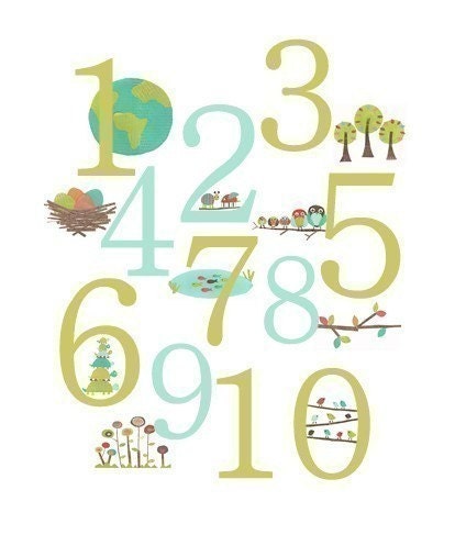SALE- Nature Themed Number 18x24 Poster