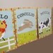 Italian Vintage Farm Animal 5x7 Children's Wall Cards