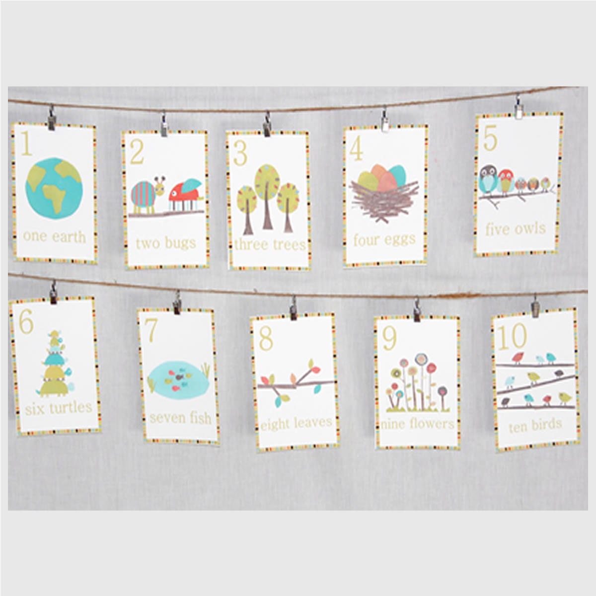 Alphabet Wall Cards - Nature Themed 5x7 English Alphabet Wall Cards