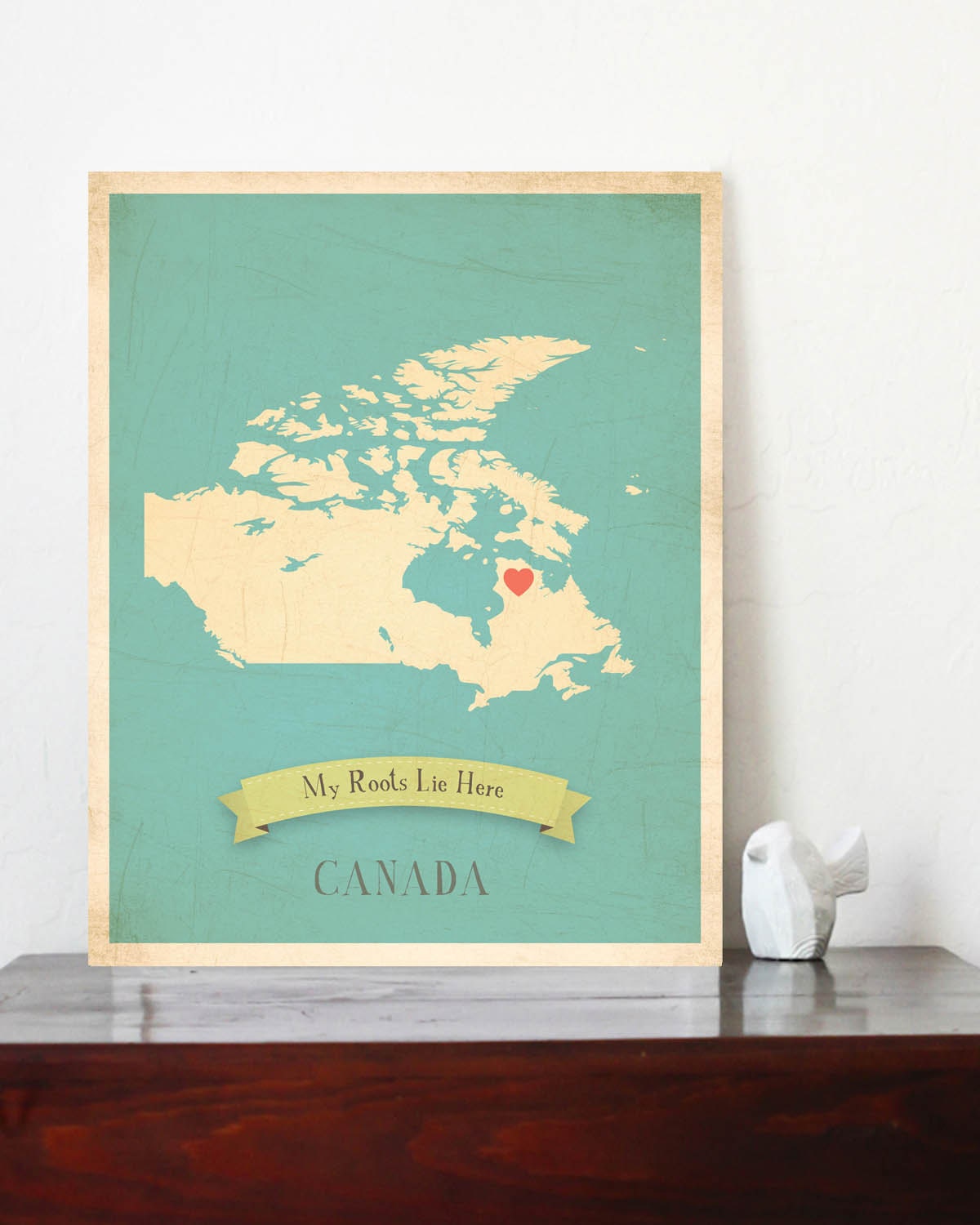 Choose Your Country Personalized Vintage Map Wall Art 11x14