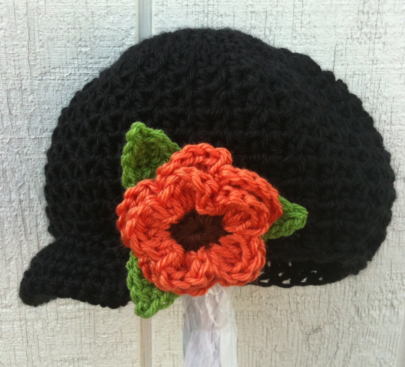 CREATE YOUR OWN Crochet Flower French Barrette Clip for Hats, Caps, Sweaters, Headbands