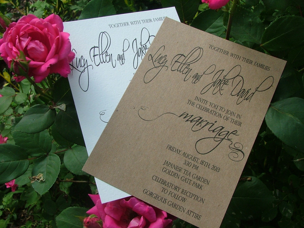 Romantic wedding invitation: swirly wedding invitations Deposit