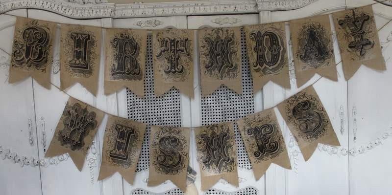 Birthday Wishes Burlap Banner
