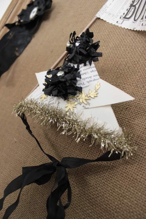 Paper Folded Party Hat..Blackie