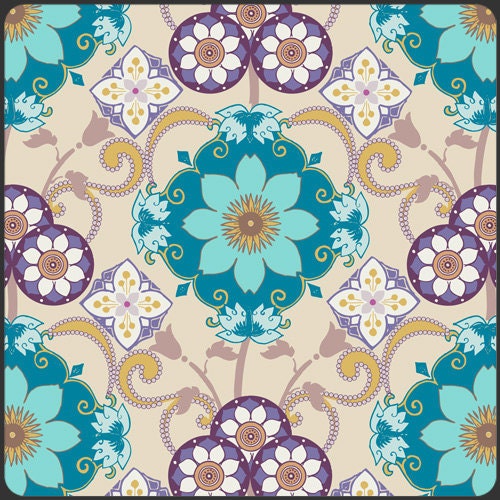 SALE Gems Ocean Flowers Fabric 1 Yard Art Gallery