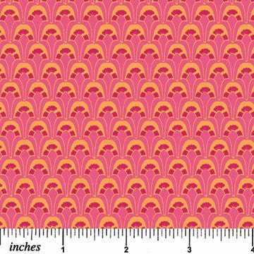 Picadilly Circle Pink Scallops Fabric 1 Yard