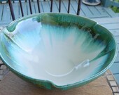 Reserved for Juliet & Victors' Wedding Registry- Extra Large Serving Bowl in Turquoise and White- Made to Order