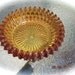 Vintage amber ashtray diamond pointed pattern