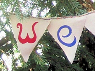 Rainbow Welcome  Door Flag Garland