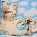 Bark Cloth Cat Pillow