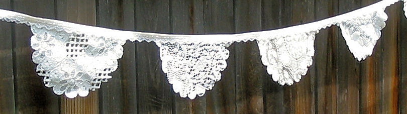 Lace Garden Party Garland or Flags for your Romantic Shabby Chic Decor