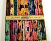 Vintage J and P Coats Skeins of Embroidery Floss in Display Box