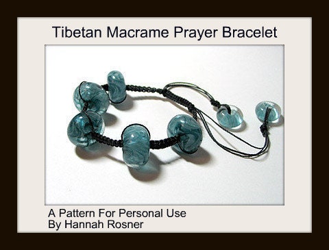 Beading Pattern Bead and Macrame Tibetan Prayer Style Bracelet