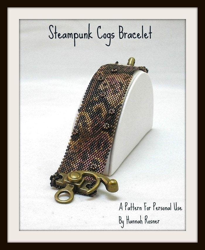 Bead Pattern Steampunk Cogs Beaded Bracelet tutorial instructions