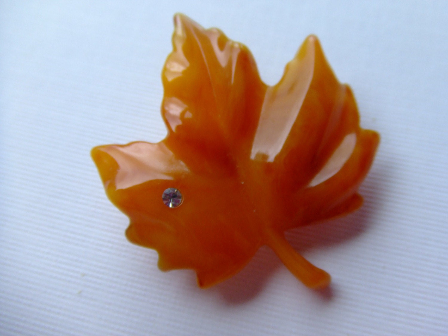 Golden leaf  vintage brooch