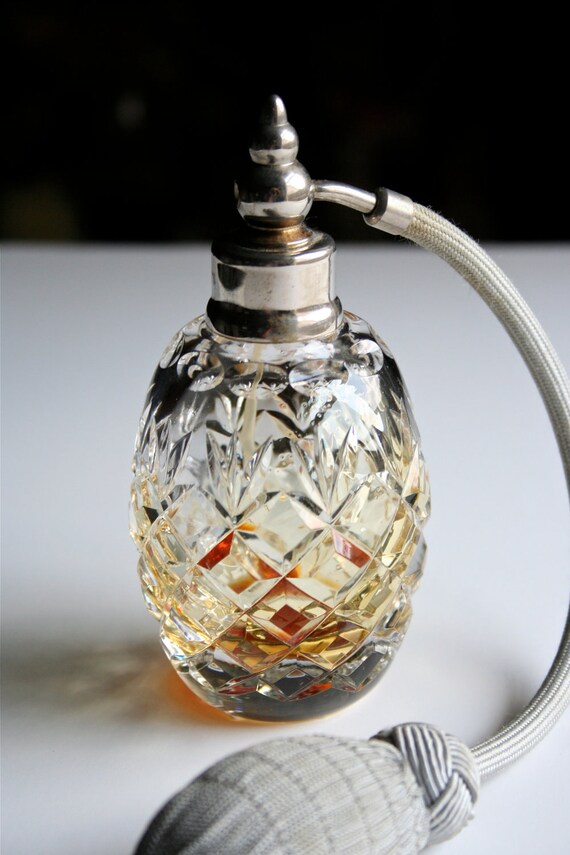 Vintage Cut Lead Crystal Perfume Atomizer by sandraevertson