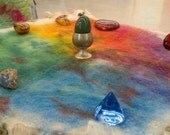 Felted Altar Cloth Table Rug Chakra Wheel Custom Made to Order FREE SHIPPING