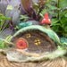 Hillside Gnome Home Sculpture Needle Felted Fairy Garden Miniature