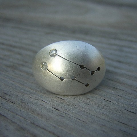 Ready to Ship 9, GEMINI Constellation Ring in Sterling Silver