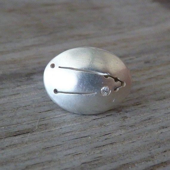Taurus Constellation Ring in Conflict Free Diamond and Argentium Silver, Made To Order
