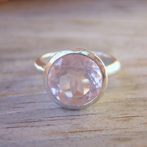 Petal Pink Rock Fetish Ring in Sterling Silver, Made in Your Size