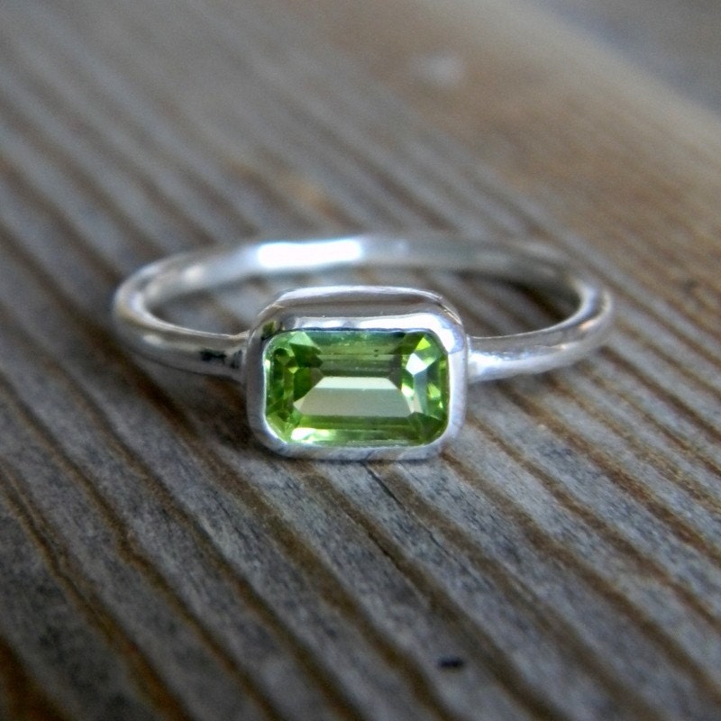 The Sweetest Thing Ring in Sterling and Peridot, READY To SHip Size 6.5